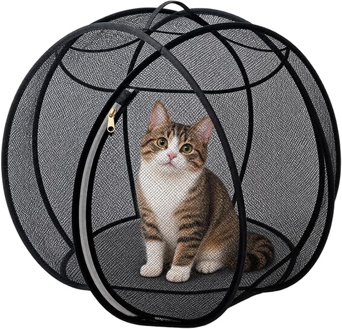 Mewball spherical cat enclosure measuring 68 cm in diameter