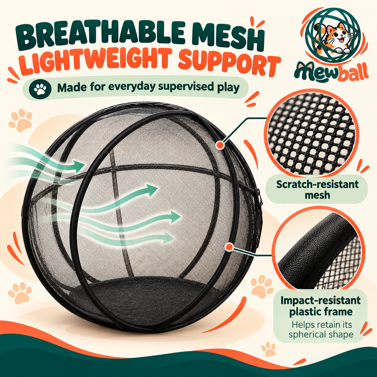 Steps showing how to fold and carry a portable cat playpen